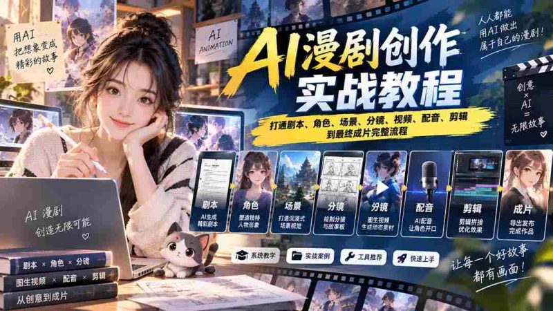 2026前沿AI动漫制作攻略:剧本、角色、场景、分镜、视频、配音、剪辑一站式实操指南-一起发