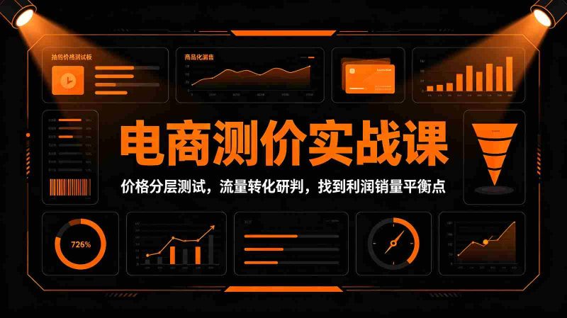 电商测价实战课：价格分层测试，流量转化研判，找到利润销量平衡点-一起发