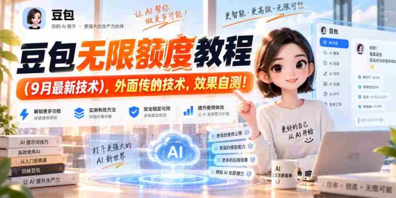 豆包无限额度教程(9月最新技术),外面传的技术,效果自测!-一起发