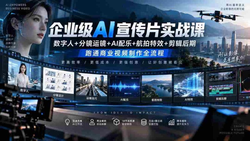 企业AI视频制作攻略:深度解析数字人、分镜技巧、AI音乐、航拍与后期剪辑全链路-一起发