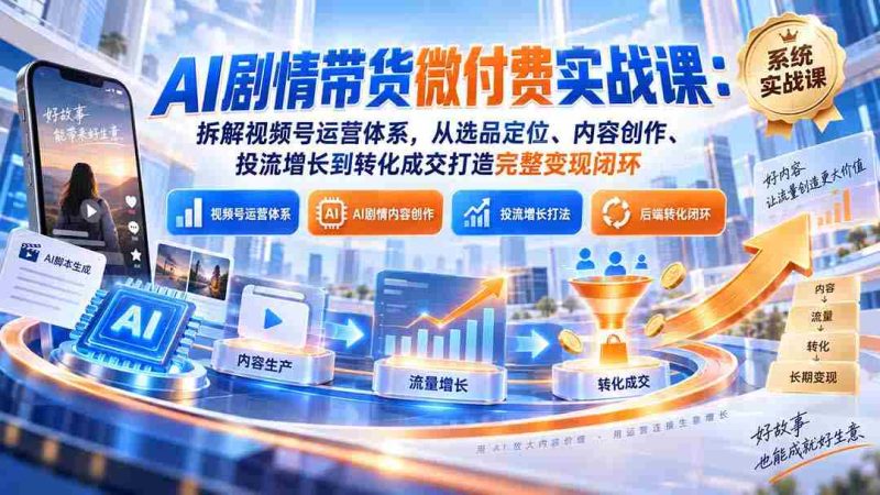揭秘视频号AI剧情带货攻略:全方位解析选品策略、创意内容制作、精准投放技巧及转化策略,助你打造高效变现全链条-一起发