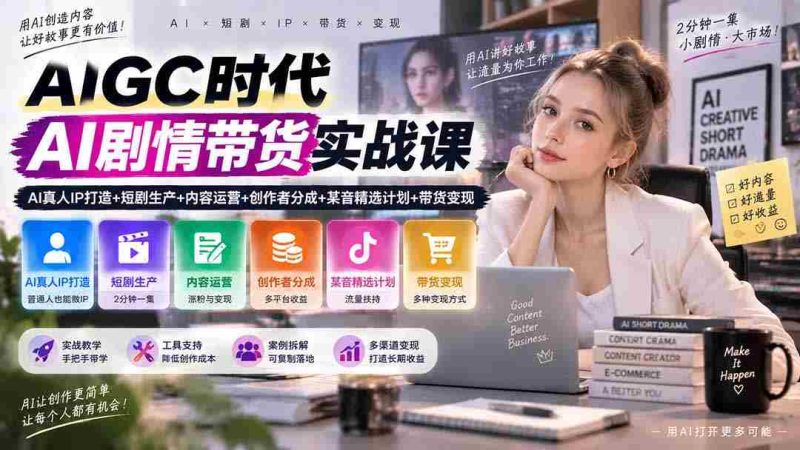 AI内容创作新纪元:真人IP塑造与短剧制作攻略,深度解析内容运营与创作者收益分享,揭秘抖音精选计划与带货盈利之道-一起发