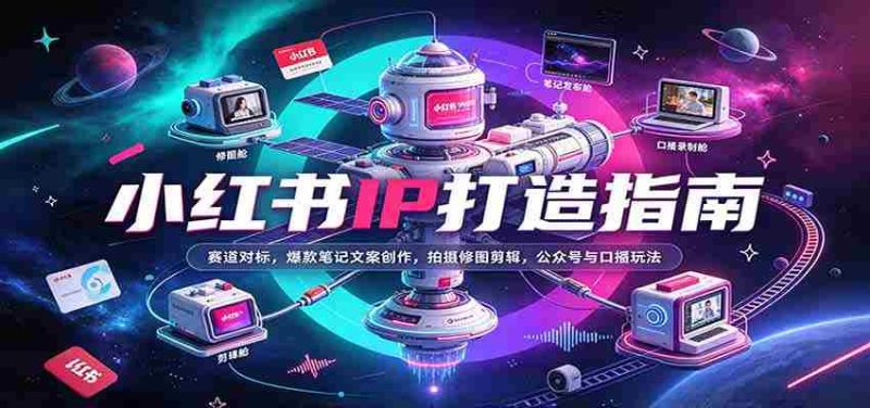 小红书IP打造指南:赛道对标,爆款笔记文案创作,拍摄修图剪辑,公众号与口播玩法-一起发