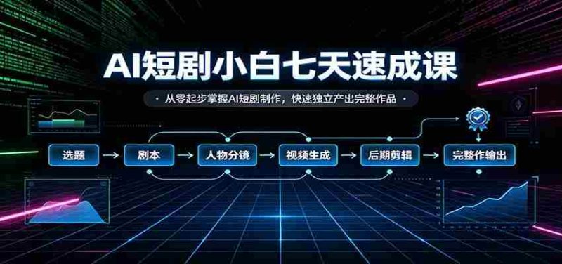 七日AI短剧制作速成指南：新手快速入门，打造专属短剧作品-一起发