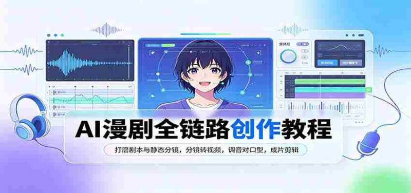 全面掌握AI漫剧创作:剧本打磨与分镜设计,静态转动态,音效配对,精剪成片攻略-一起发