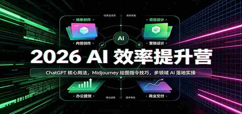 2026 AI效率提升营：ChatGPT核心用法，Midjourney绘图指令技巧，多领域AI落地实操-一起发