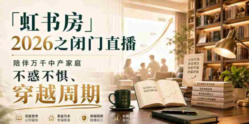「虹书房」2026之闭门直播,陪伴万千中产家庭,不惑不惧、穿越周期-一起发