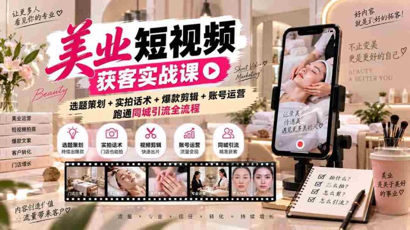 短视频美业吸粉攻略:揭秘无水印内容制作,从选题到运营,一站式掌握同城引流技巧-一起发
