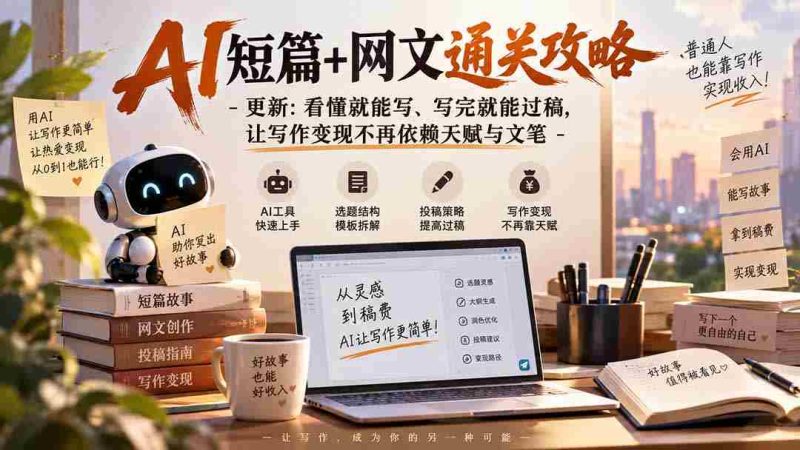 AI助力网文创作秘籍大揭秘:掌握技巧,轻松过关,告别天赋束缚,文笔不再成为变现障碍,0921全新更新!-一起发