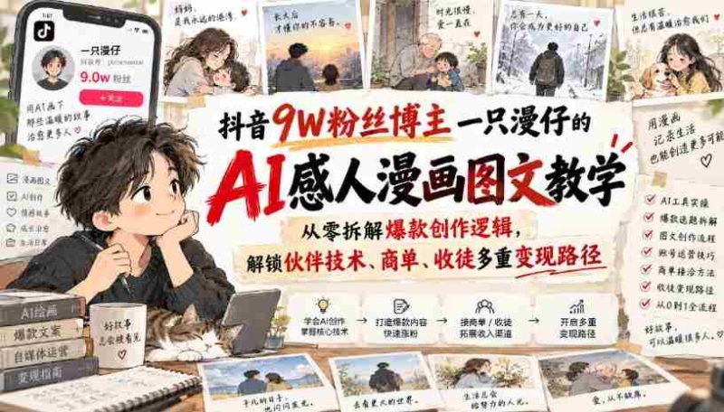 漫仔抖音达人分享AI绘画技巧,揭秘爆款制作秘诀,探索多元化盈利之道-一起发