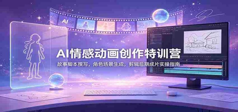AI情感动画创作特训营:故事脚本撰写,角色场景生成,剪辑后期成片实操指南-一起发