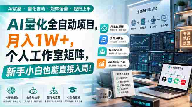 AI黄金量化玩法，新手低成本入局的最佳跳板，月收益轻松万元！-一起发