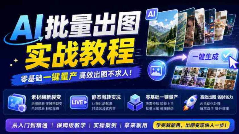 揭秘AI绘图实操攻略:素材重生激增,静态图变身动态盛宴,零基础轻松批量产出-一起发