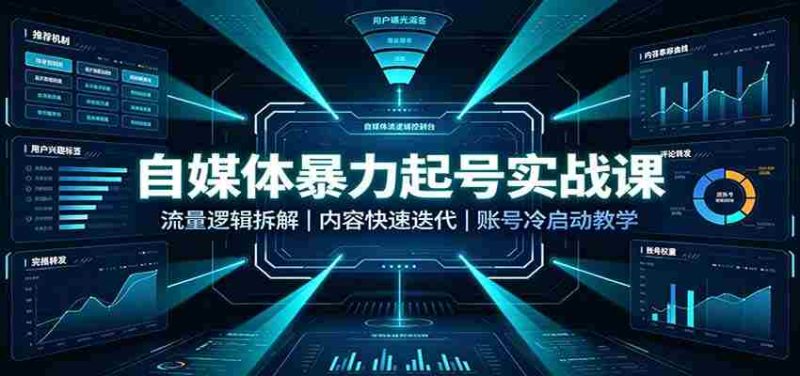 自媒体暴力起号实战课:流量逻辑拆解,内容快速迭代,账号冷启动教学-一起发