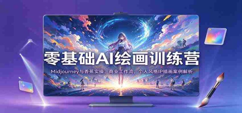 零基础AI绘画训练营：Midjourney与香蕉实操，商业工作流，个人风格IP插画案例解析-一起发