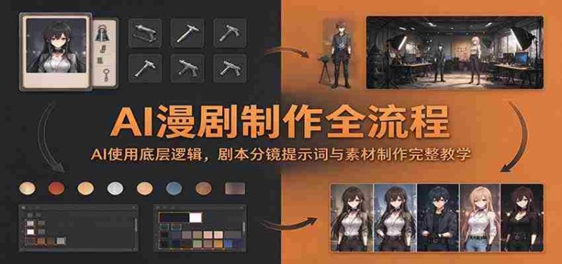 AI漫剧制作全流程:AI使用底层逻辑,剧本分镜提示词与素材制作完整教学-一起发