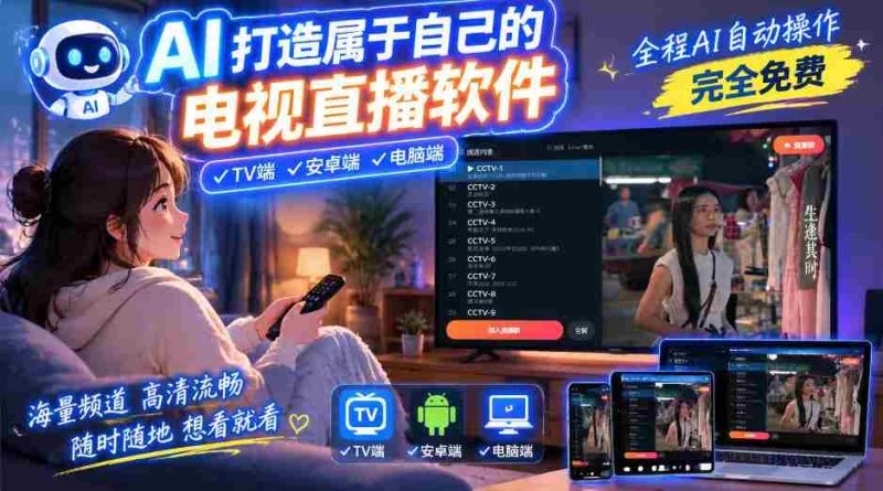 AI一键打造全平台直播软件,电脑、安卓、电视无缝兼容,免费体验流畅无卡,尽享直播新境界-一起发