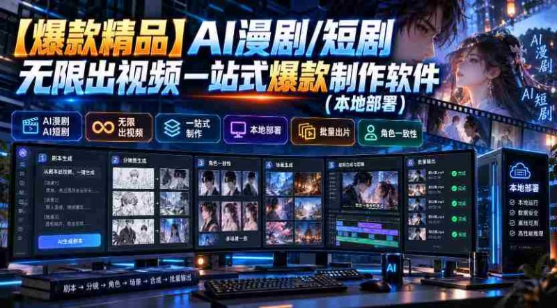 热销爆款】AI驱动影视制作神器:漫剧/短剧批量生成,本地部署轻松打造视频盛宴-一起发