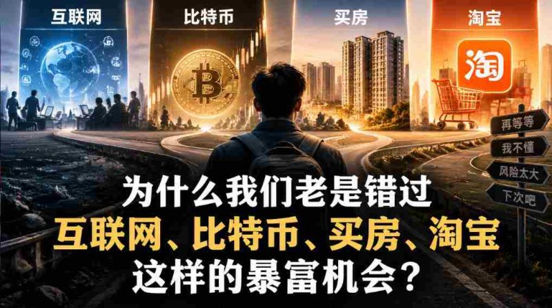 揭秘:为何屡次错失互联网、比特币、房地产、淘宝等致富良机?-一起发
