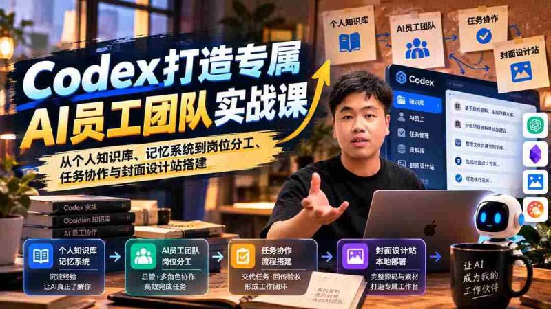 零水印】Codex定制AI团队实战教程：构建个人知识库、优化记忆系统及岗位协作与封面设计平台搭建-一起发