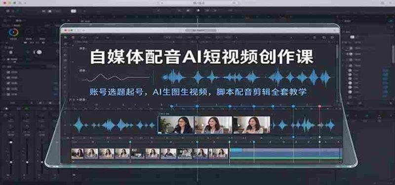 AI赋能短视频制作攻略:从账号定位到AI生成图像与视频,脚本配音及剪辑全教程学习-一起发