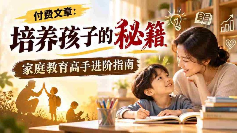 揭秘：育子宝典大公开，家庭教育达人升级攻略-一起发