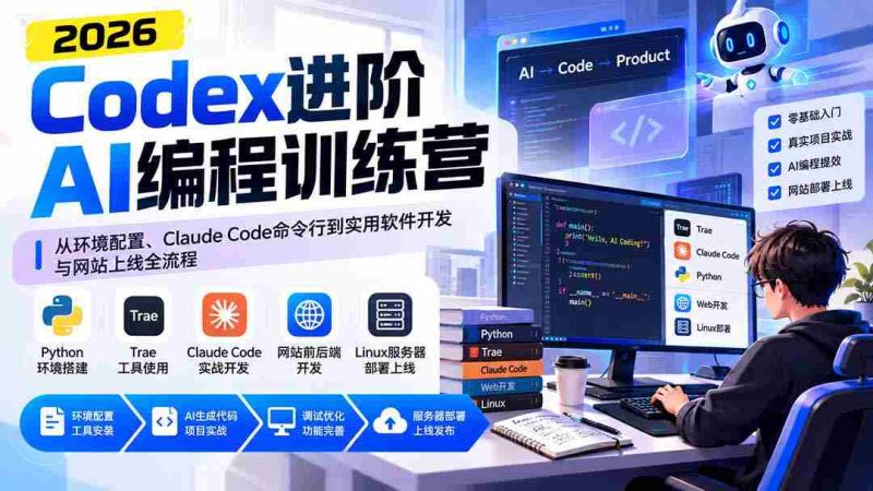 解码AI编程精英班:环境搭建、Claude Code实操至软件开发与网站部署全程攻略-一起发