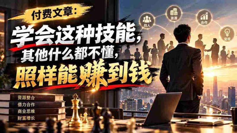 付费文章：学会这种技能，其他什么都不懂，照样能賺到钱-一起发