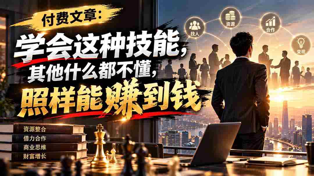 付费文章：学会这种技能，其他什么都不懂，照样能賺到钱-一起发