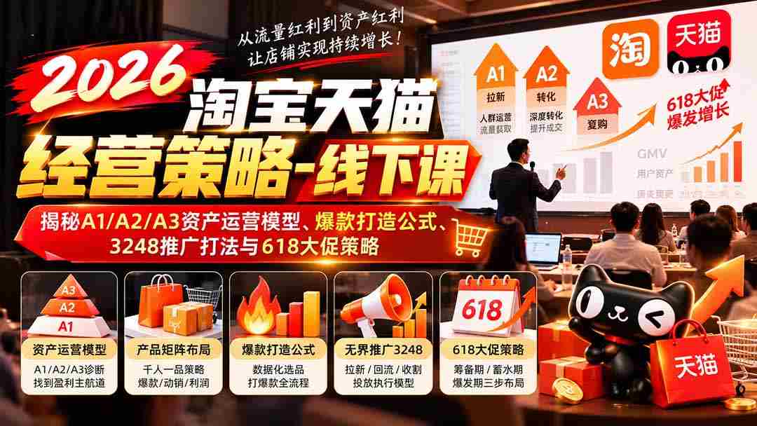 2026年淘宝天猫实战攻略：深度解析资产运营秘诀、爆款打造方程式、全方位推广技巧及618促销战略-一起发