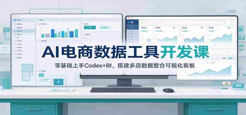 从零开始,掌握AI电商数据分析:Codex+BI工具,打造多店数据监控可视化平台-一起发