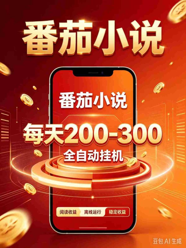 番茄小说自动赚钱神器,零门槛日赚200-300,热门项目抢手异常-一起发