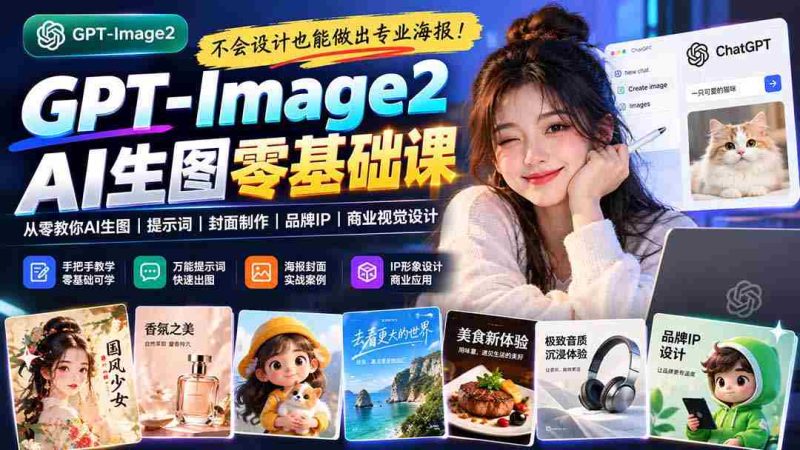 轻松上手专业海报制作!GPT-Image2带你零基础掌握AI绘图、关键词运用、封面打造及品牌视觉设计技巧-一起发