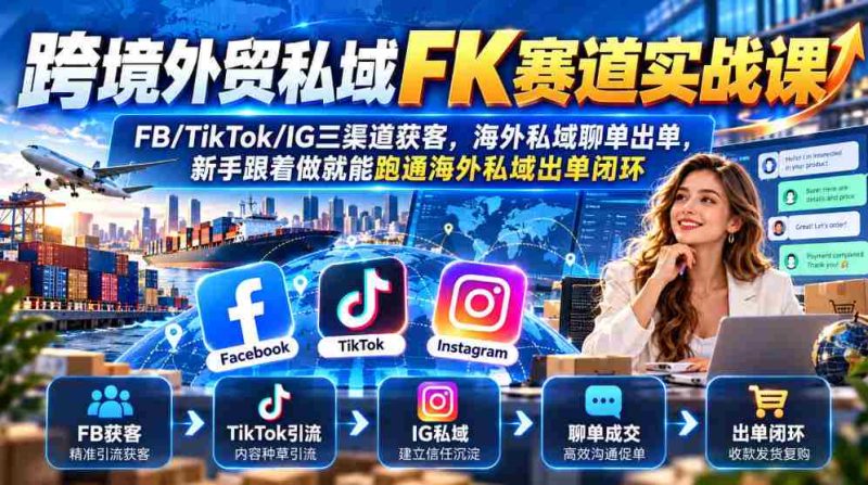 实战攻略:征战跨境电商私域市场,掌握FB、TikTok、IG多平台吸粉技巧,轻松实现海外私域订单转化全链路-一起发