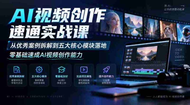 零起点AI视频制作高手训练营:深入剖析顶尖案例,掌握五大关键环节,快速解锁视频创作技巧-一起发