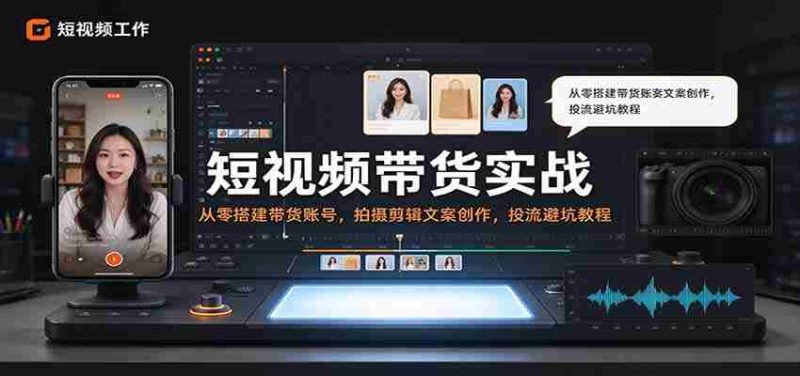 零基础短视频带货全攻略:打造热门账号,学会拍摄剪辑与文案,流量投放技巧与避坑指南-一起发