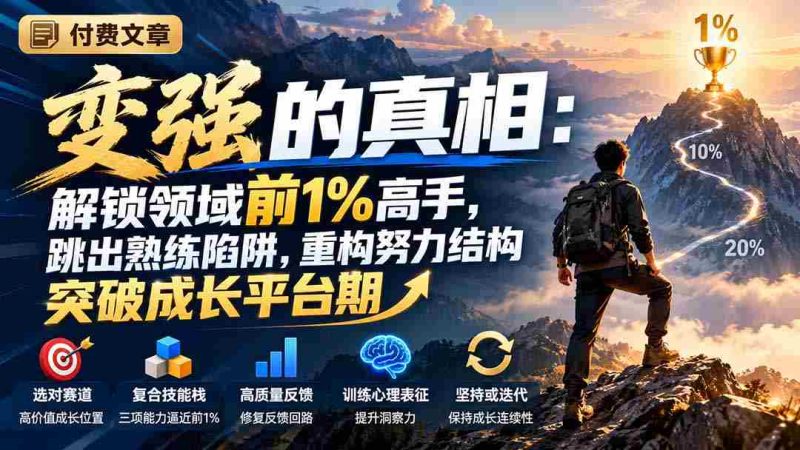 揭秘付费内容:探寻变强秘诀,跨越领域顶尖高手,摆脱技能固化困境,重塑奋斗蓝图,突破成长瓶颈-一起发
