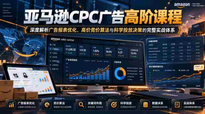 揭秘亚马逊CPC广告精英课程:全方位解析报表优化策略、顶级竞价算法及精准投放决策实战指南-一起发