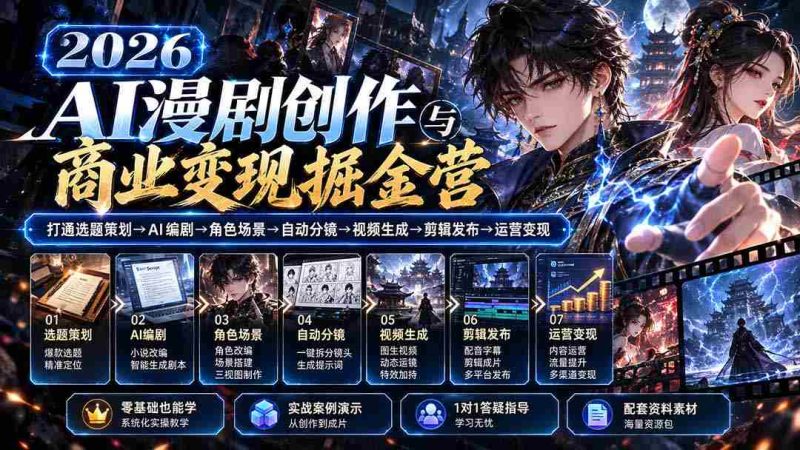 2026AI影视盛宴】从创意构思到商业盈利,漫剧制作全流程深度解析与实战技巧-一起发