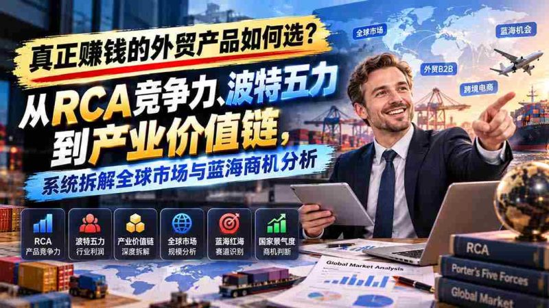 揭秘外贸B2B盈利利器:RCA竞争力解析、波特五力模型应用,全方位解析全球市场及产业价值链商机-一起发