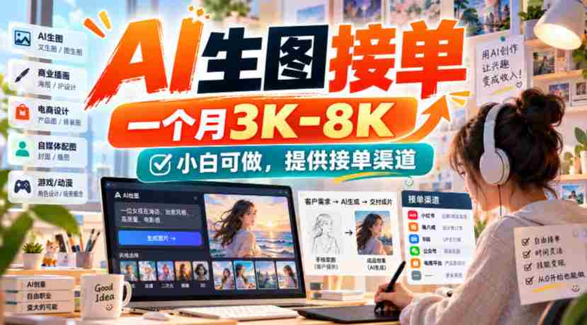 AI生图接单,一个月3K-8K,小白可做,提供接单渠道