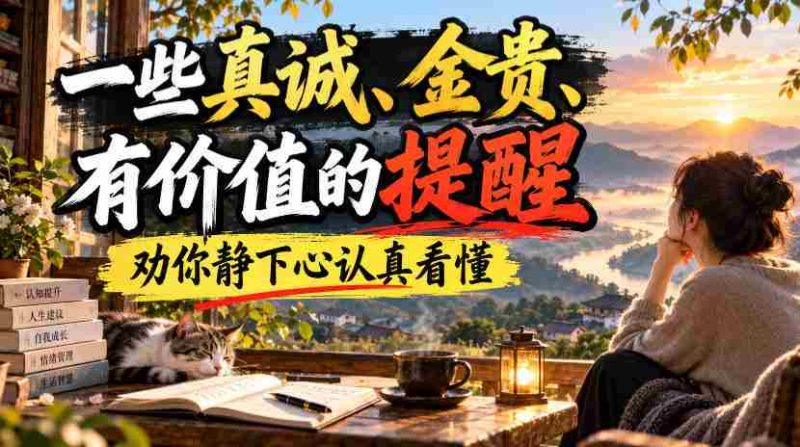 倾囊相授:珍稀的真诚提示,教你耐心解读,受益匪浅-一起发