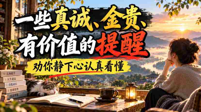 付费文章:一些真诚、金贵、有价值的提醒,劝你静下心认真看懂