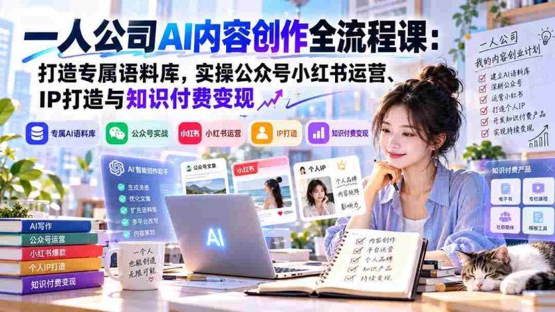 AI赋能独立企业:构建个性化语料库,实战公众号与小红书运营、IP塑造及知识变现策略详解-一起发