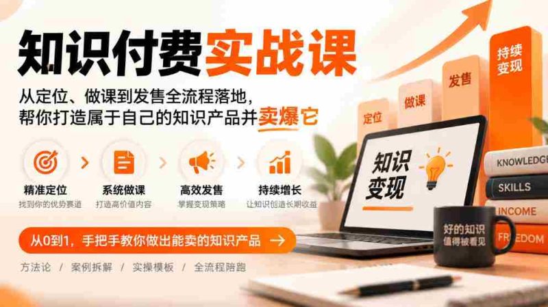 全方位知识付费攻略:从课程定位到成功发售,教你打造爆款知识品牌-一起发