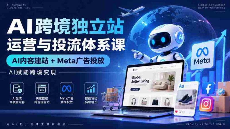 AI驱动全球电商独立站运营攻略:智能建站与Meta广告投放,助力跨境盈利新篇章-一起发