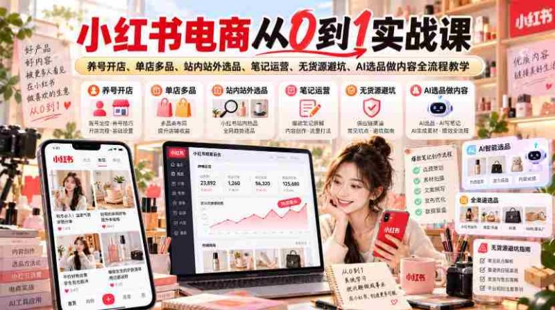 揭秘小红书电商崛起之路:从零开始,打造爆款笔记,掌握全链路运营技巧-一起发