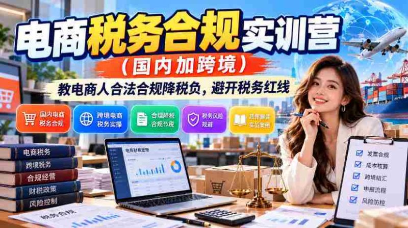 电商税务规范培训营:助力国内跨境电商合法减税,安全绕过税务风险边界-一起发