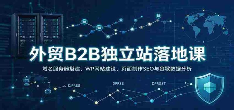 外贸B2B独立站落地课:域名服务器搭建,WP网站建设,页面制作SEO与谷歌数据分析-一起发