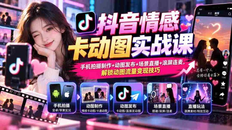 短视频情感元素动图制作指南:手机操作+动图发布全解析,直播连麦玩法解锁流量赚钱新途径-一起发